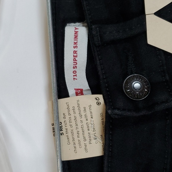 Levi's Girls' 710 Super Skinny Fit Jeans ~ 5 Reg ~ Black - Picture 8 of 8